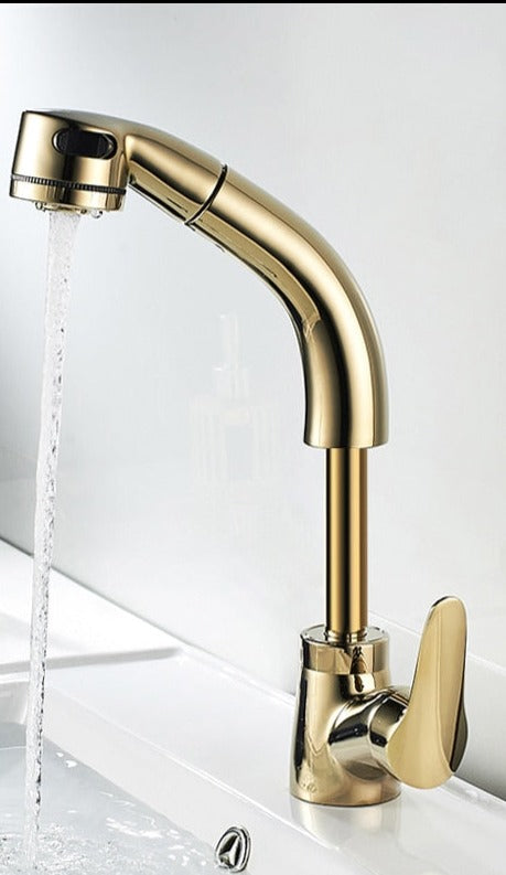 BowLift | FlexiStream Adjustable Bathroom Faucet Pull-Out Elegant Finish