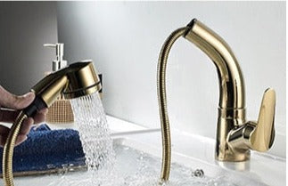 BowLift | FlexiStream Adjustable Bathroom Faucet Pull-Out Elegant Finish