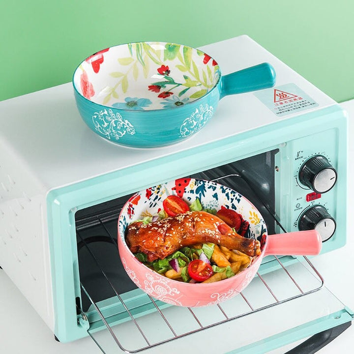 Floral single-handle ceramic bowl Bowlift