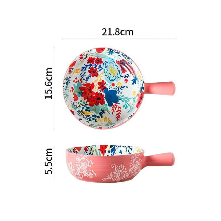 Floral single-handle ceramic bowl Bowlift