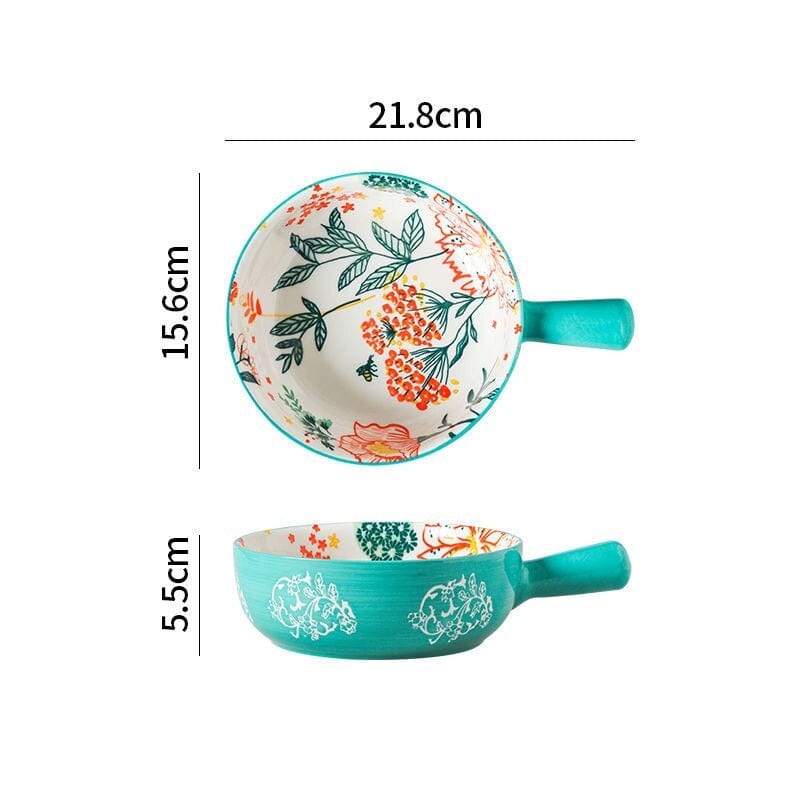 Floral single-handle ceramic bowl Bowlift