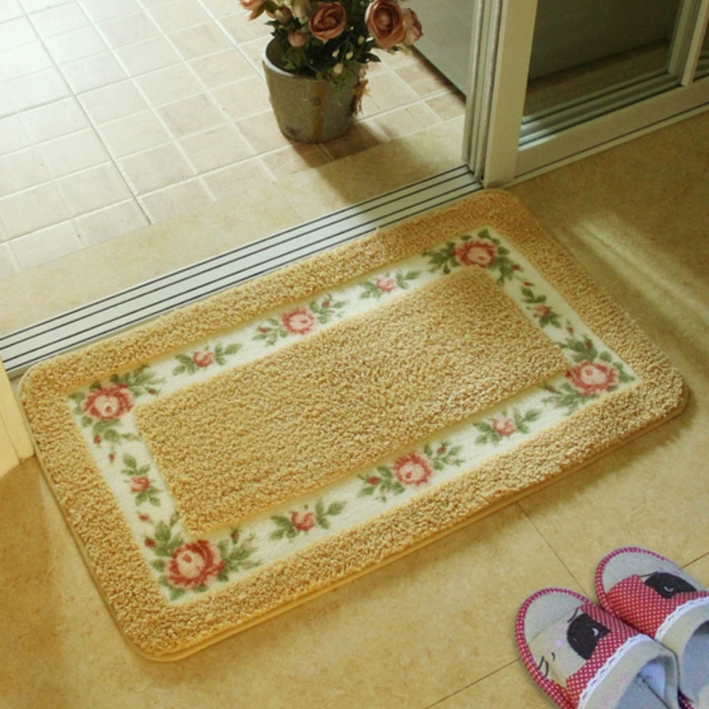 BowLift | Floral Border Absorbent Bath Mat