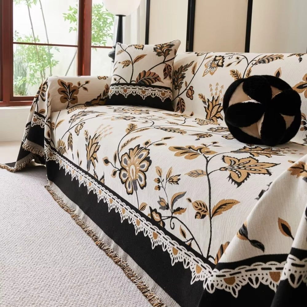 BowLift | Floravell Vintage Chenille Sofa Cover