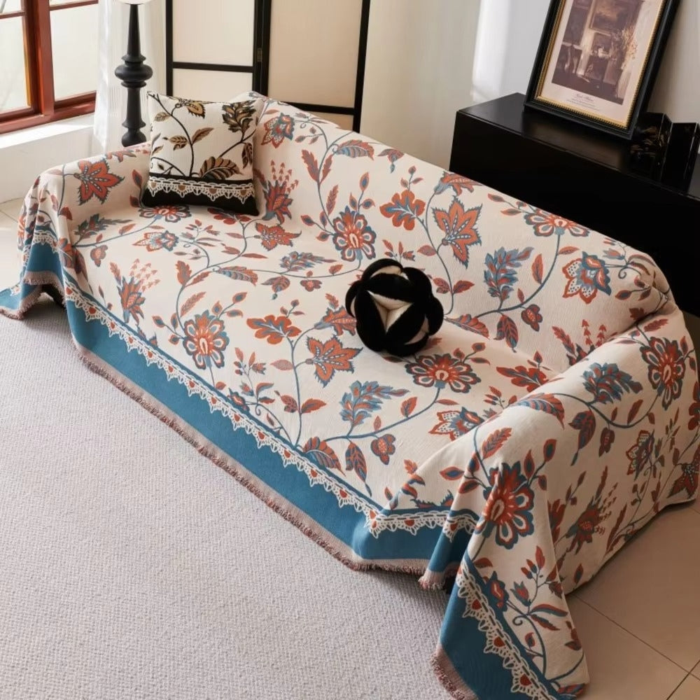 BowLift | Floravell Vintage Chenille Sofa Cover