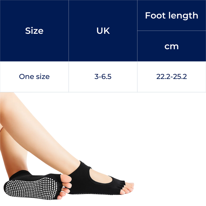 Slip Yoga Grip Socks – Open-Toe & Breathable – Rubberised Sole for Women – Stability Balance Comfort in Yoga & Pilates Bowlift