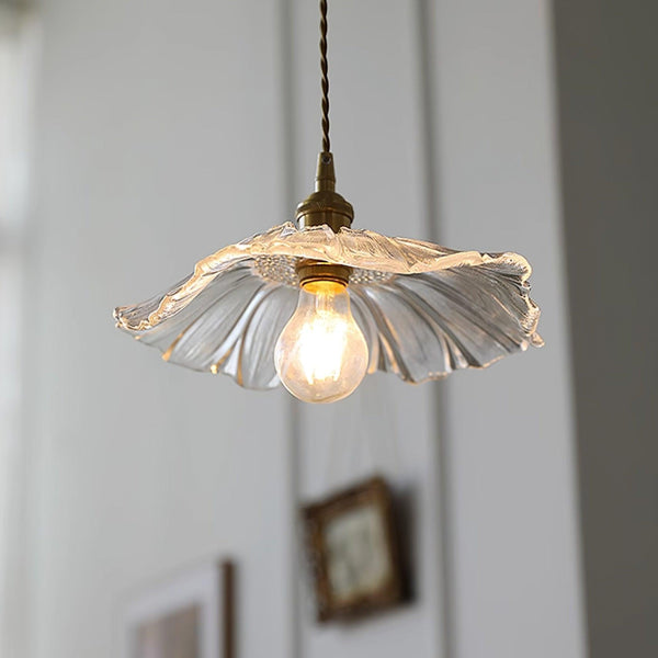 BowLift | Romantic Hanging Lamp with Floral Glass Shade