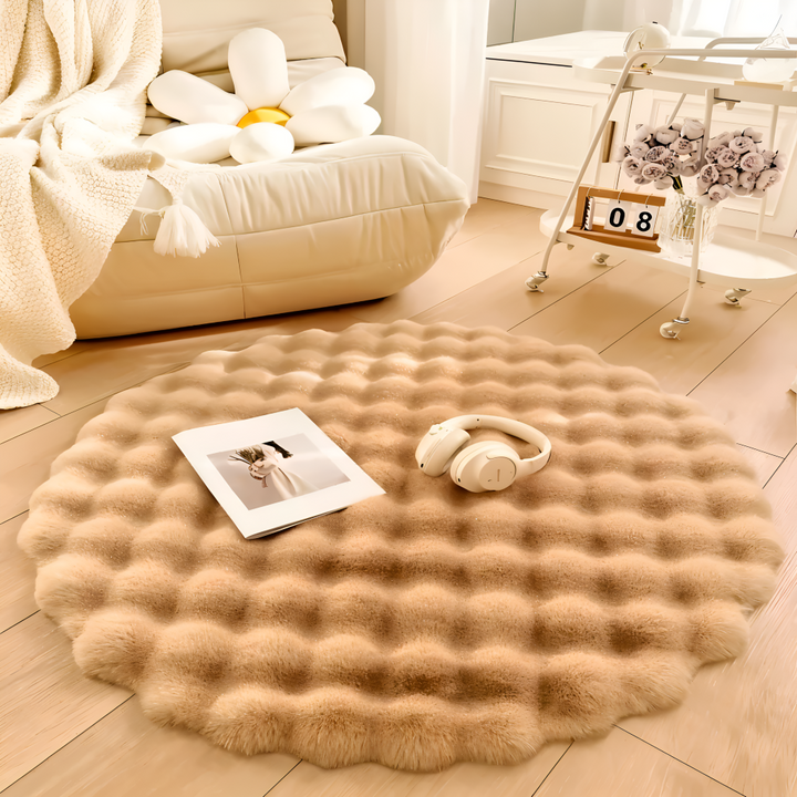 Round Velvety Soft Non-Slip Floor Mat – Cozy Fleece Home Decoration | Bowlift