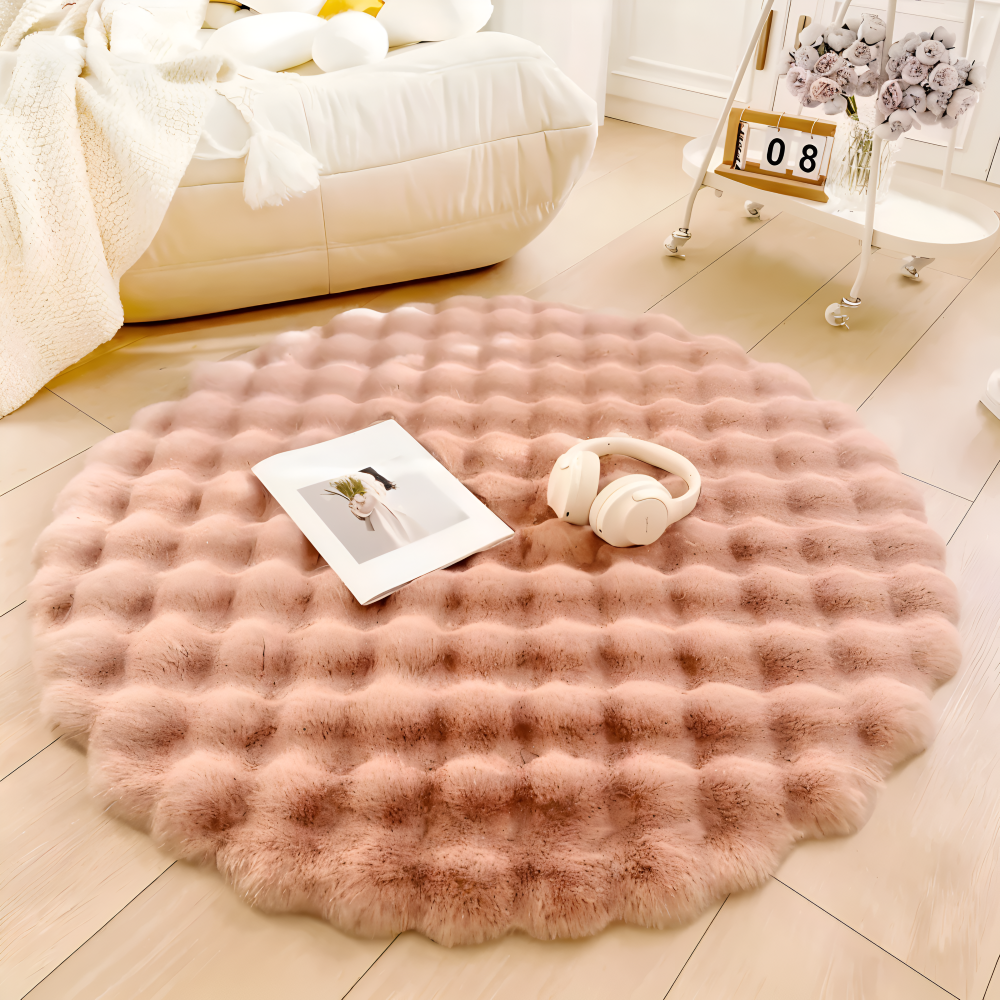 Round Velvet Soft Non-Slip Floor Mat – Cozy Fleece Home Decor | Bowlift