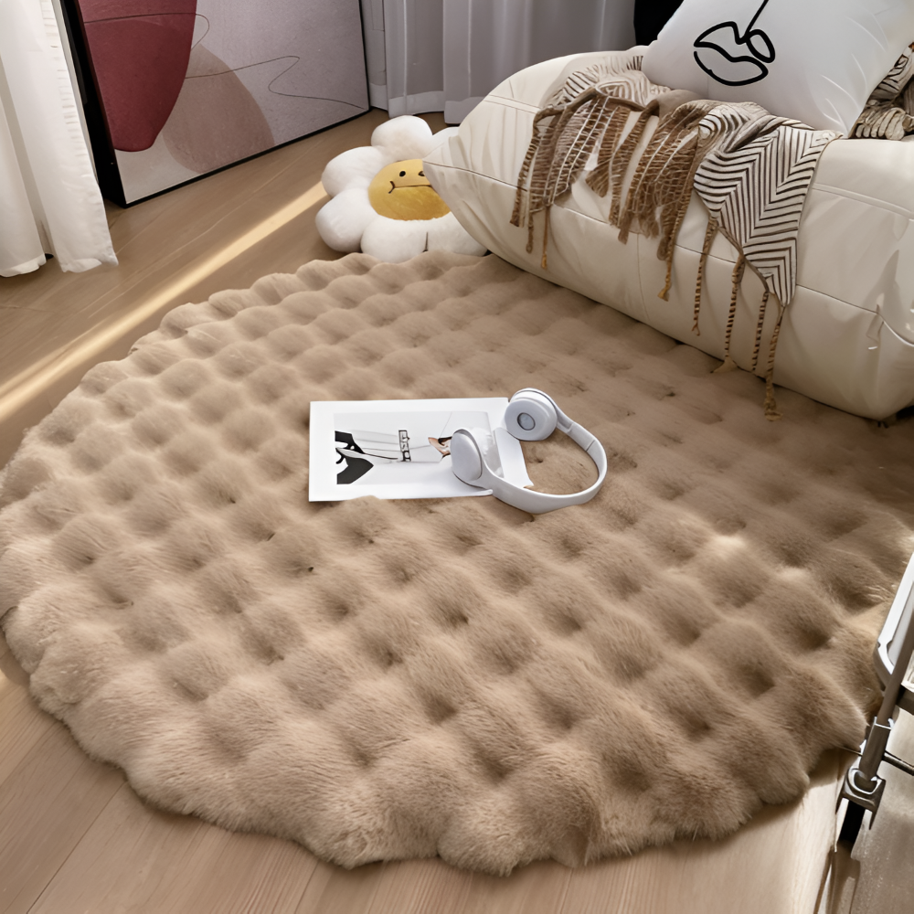 Round Velvet Soft Non-Slip Floor Mat – Cozy Fleece Home Decor | Bowlift