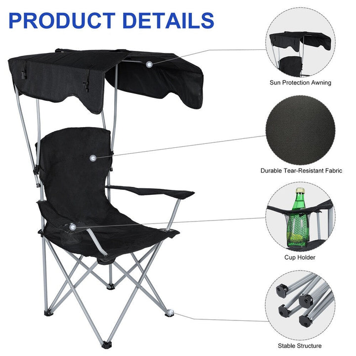 BowLift | Portable Canopy Lounge Chair with Adjustable Sunshade and Cup Holder