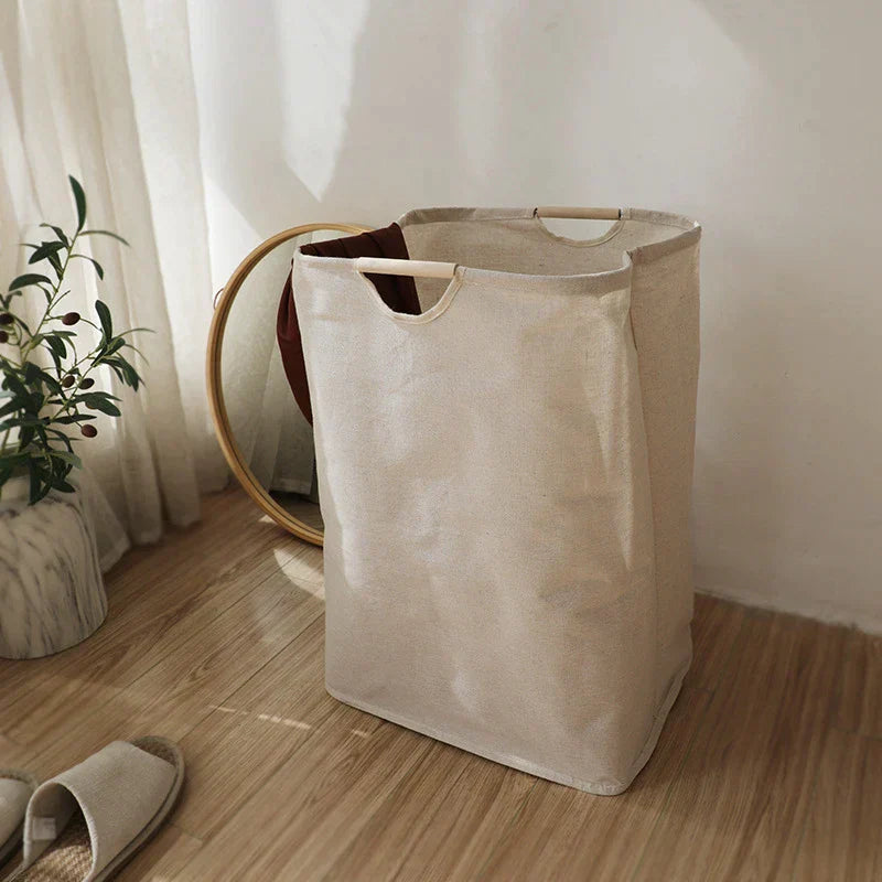 BowLift | JapanStyle Cotton-Linen Laundry Basket