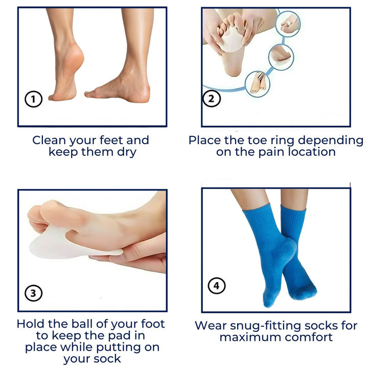 FootAlign Gel Metatarsal Pads | Relieve Foot Pain - Reduce Pressure - Absorb Shock - Improve Foot Comfort - Daily Foot Support Bowlift