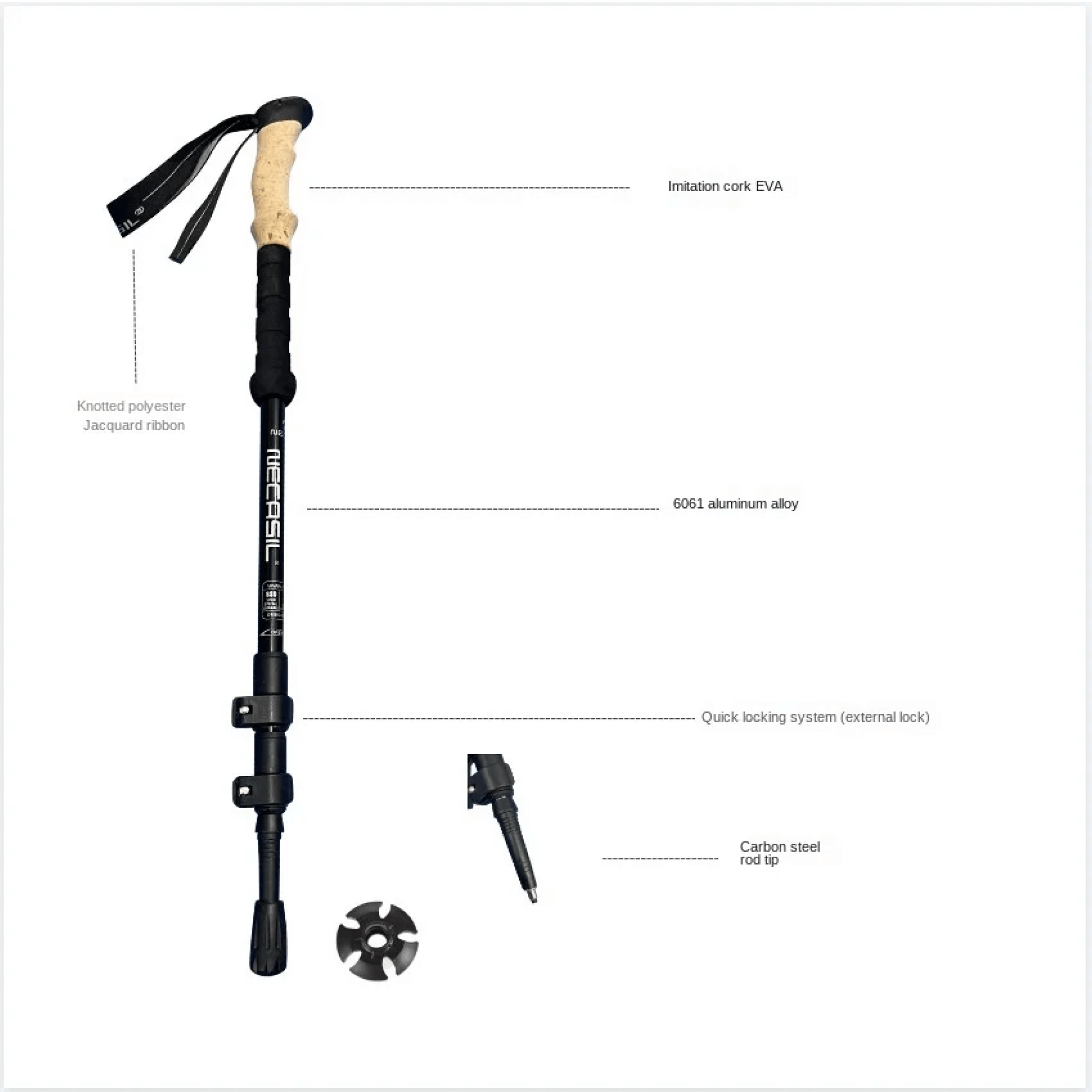 BowLift | Collapsible Folding Nordic Walking Tracking Poles Top Rated for Hiking Sticks