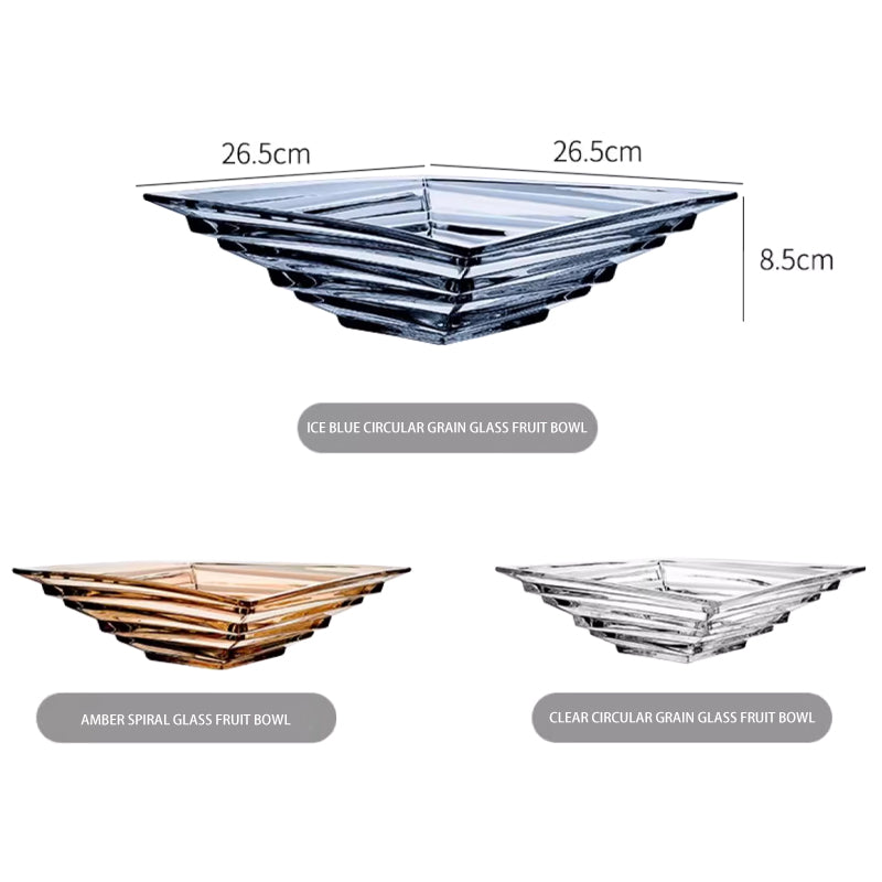 BowLift | High-End Light Luxury European-Style Home Crystal Glass Plate, Living Room Coffee Table Fruit Plate, Large Fruit Plate, Suitable For Offices And New Homes