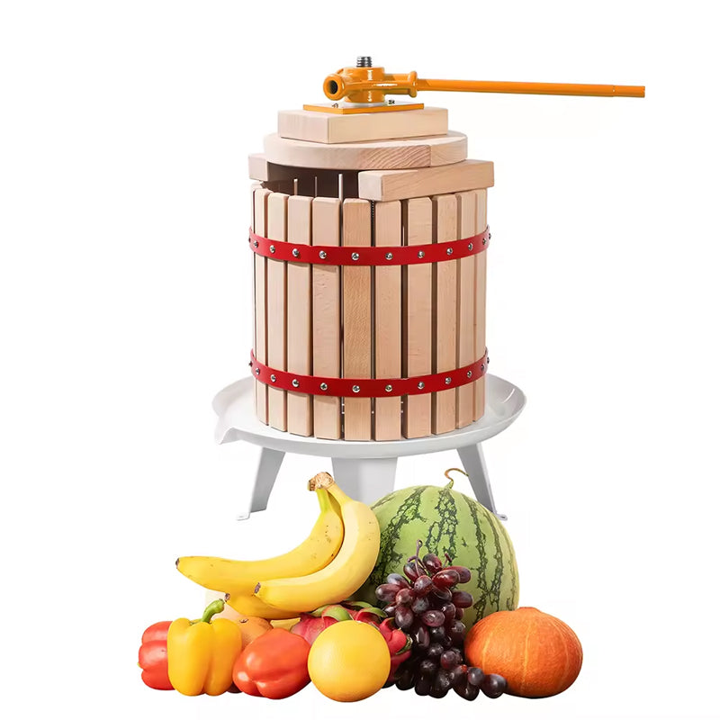 BowLift | 18 Liters 4.75 Gallon Household Small Fruit Wine Grape Press Manual Juice Crusher Solid Wood Basket Heavy Duty Cider Making Juicer