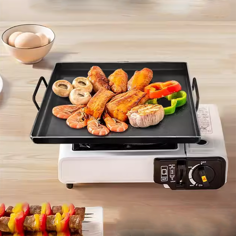BowLift | Fried Baking Pan 50*30cm Iron Plate Household Grilled Sausage Starch Sausage Special Pot Grilled Sausage Machine Stall Commercial Grilled Meat Grilled Squid Grill