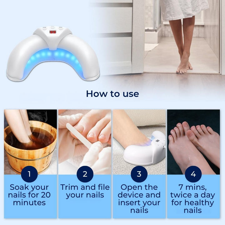 FungiFree | Laser Nail Fungus Device – Dual‑Wavelength Penetration – Compact Home Use – Fungal Nail Restoration Bowlift