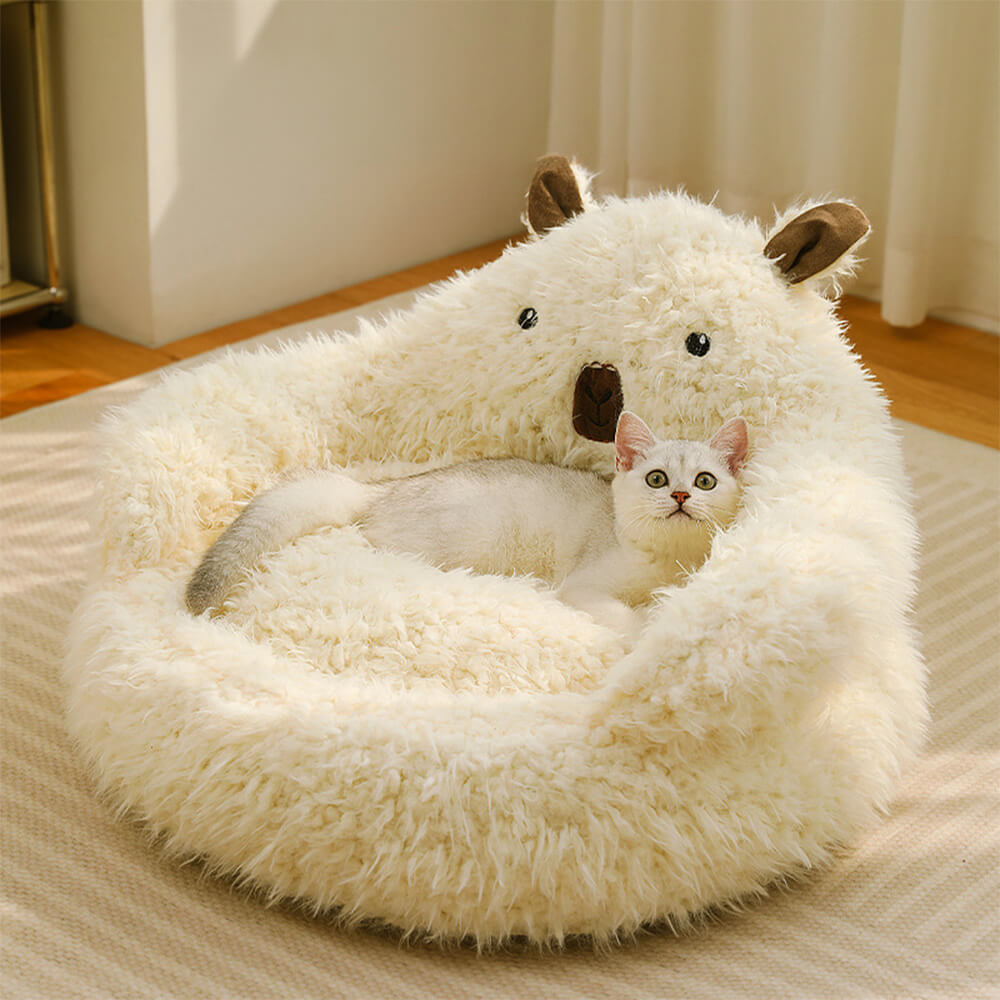 BowLift | Alpaca-shaped, fluffy, warm, detachable dog and cat bed