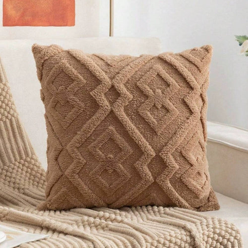 BowLift | Fuzzy Diamond Pattern Cushion Cover