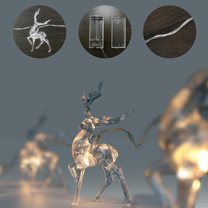 BowLift | ReindeerGlow - 1.5M LED Christmas reindeer string lights for festive cheer