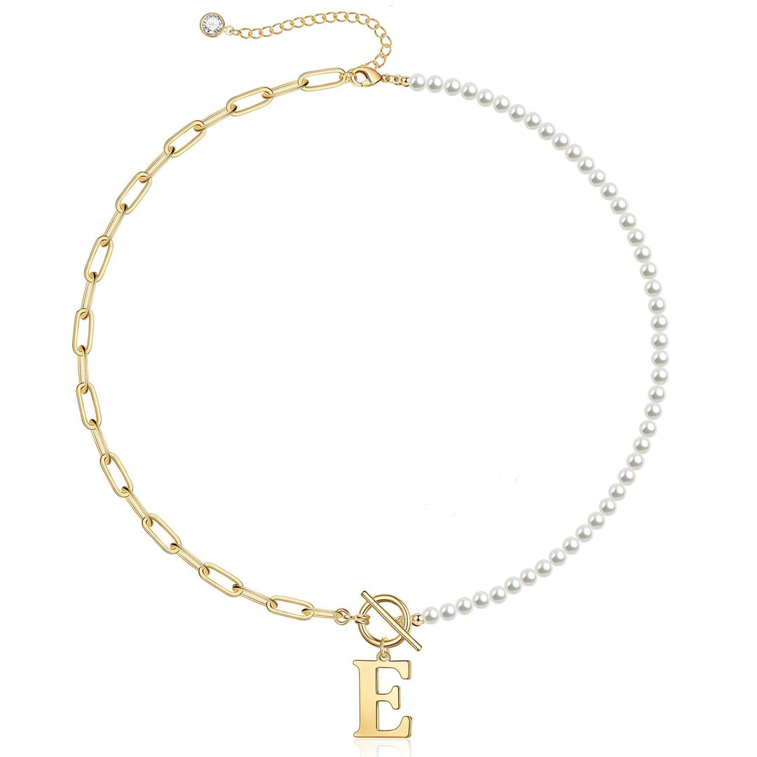 BowLift | Pearl & Paperclip Chain Letter Initial Necklace