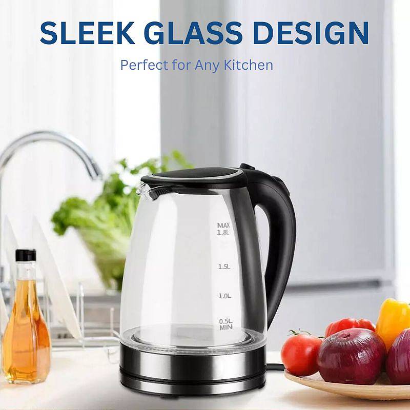 BowLift | 1.8L Electric Glass Kettle with LED Illumination