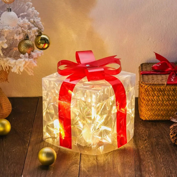 BowLift | Luminous Christmas gift box with 100 LED lights for festive decoration
