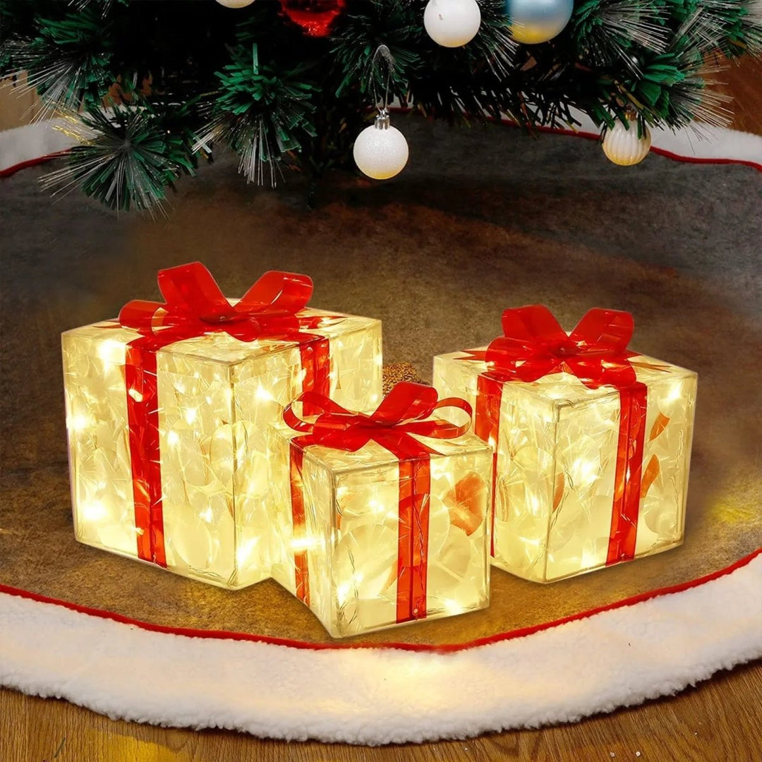 BowLift | Luminous Christmas gift box with 100 LED lights for festive decoration