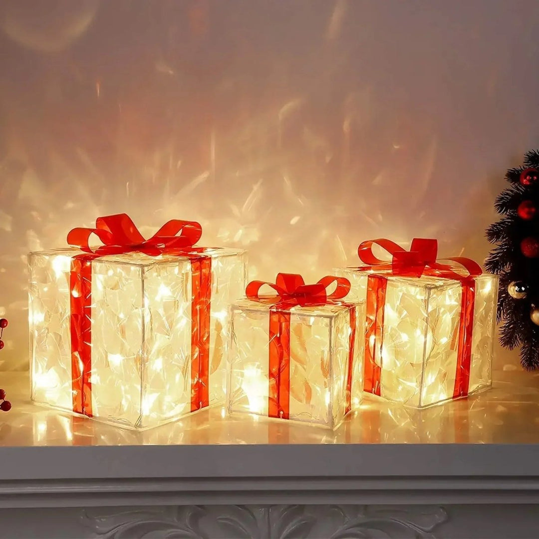 BowLift | Luminous Christmas gift box with 100 LED lights for festive decoration