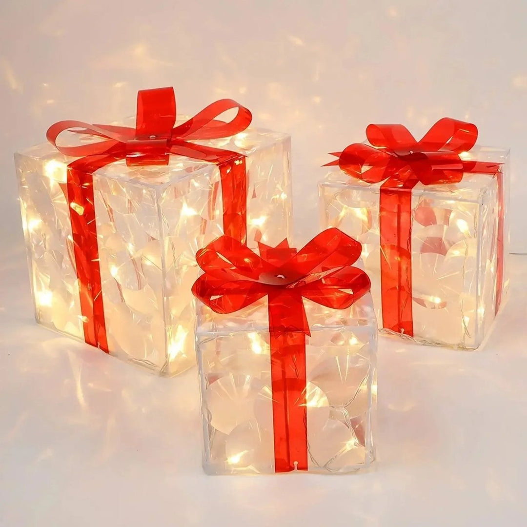 BowLift | Luminous Christmas gift box with 100 LED lights for festive decoration