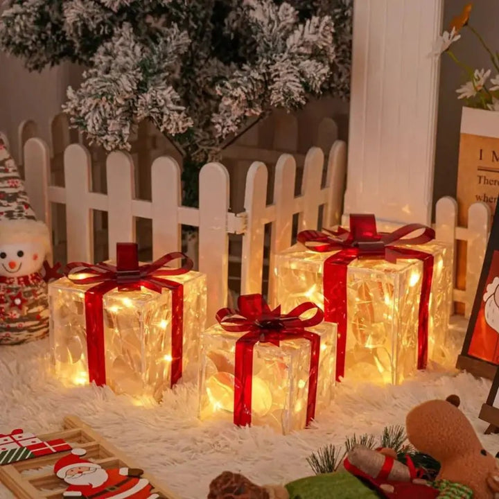 BowLift | Luminous Christmas gift box with 100 LED lights for festive decoration