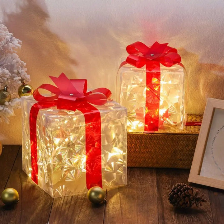 BowLift | Luminous Christmas gift box with 100 LED lights for festive decoration