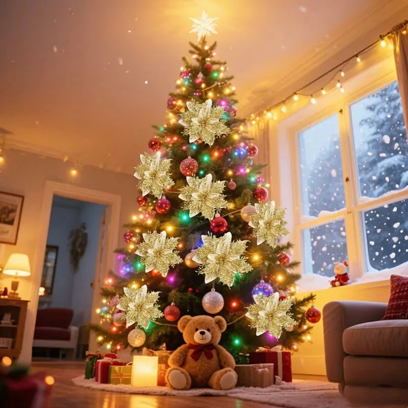 BowLift | Premium Glitter Flower Ornaments for Festive Presentation
