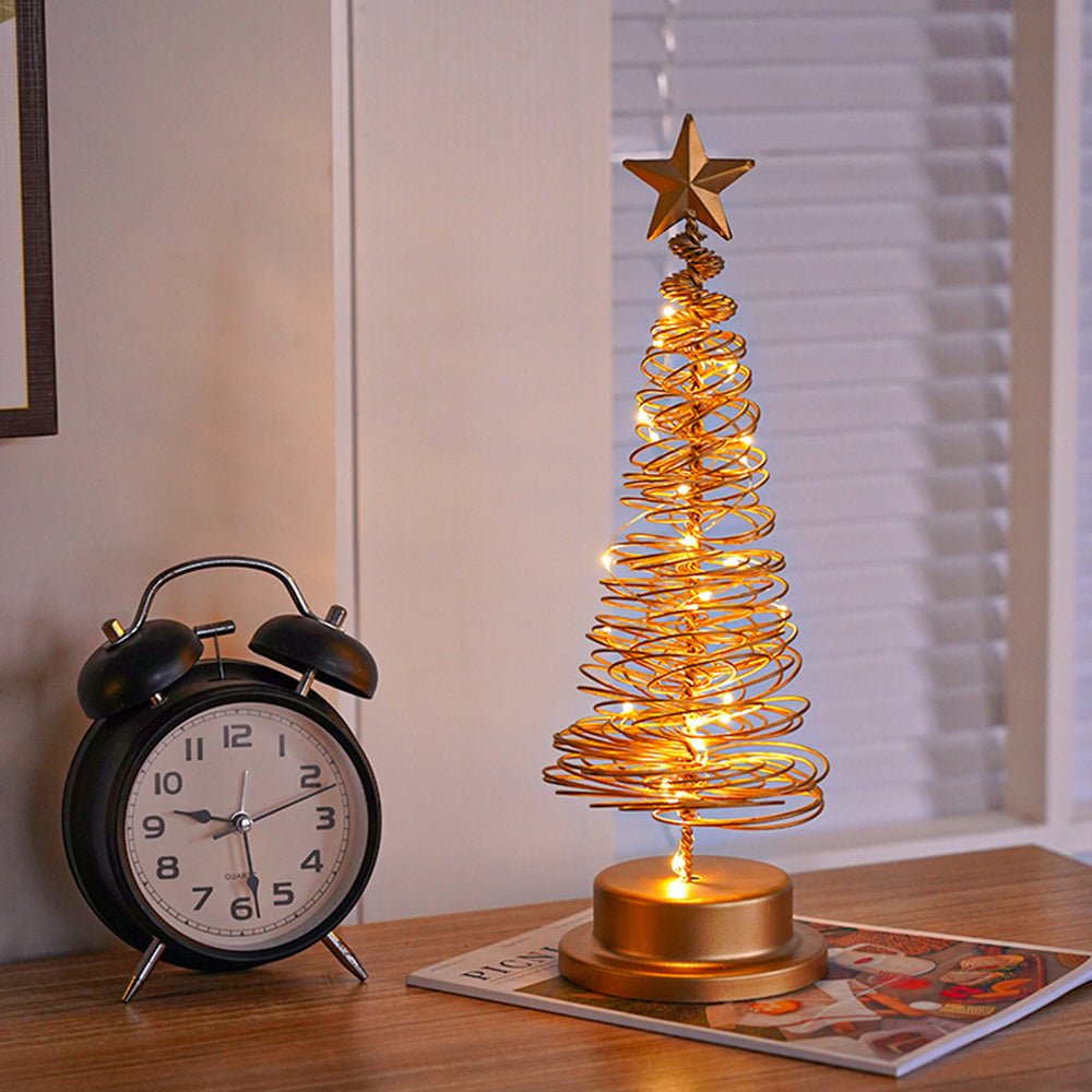 BowLift | LED Christmas Tree with Spiral Design and Star Accent (33 cm)