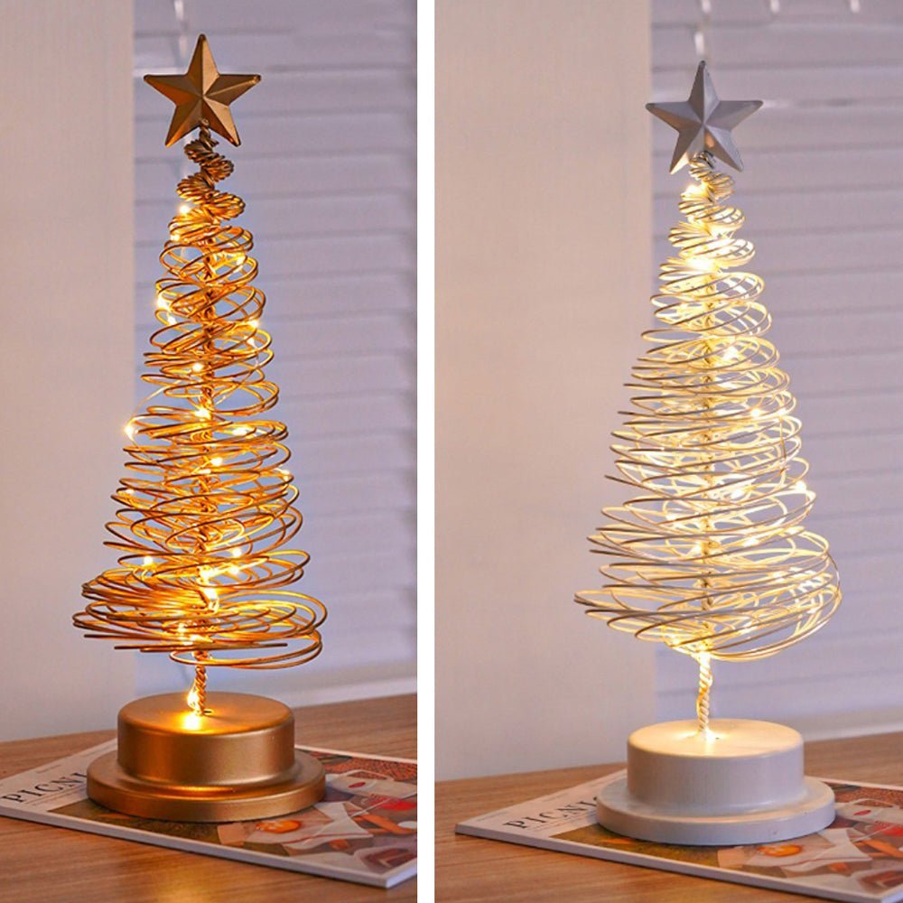 BowLift | LED Christmas Tree with Spiral Design and Star Accent (33 cm)