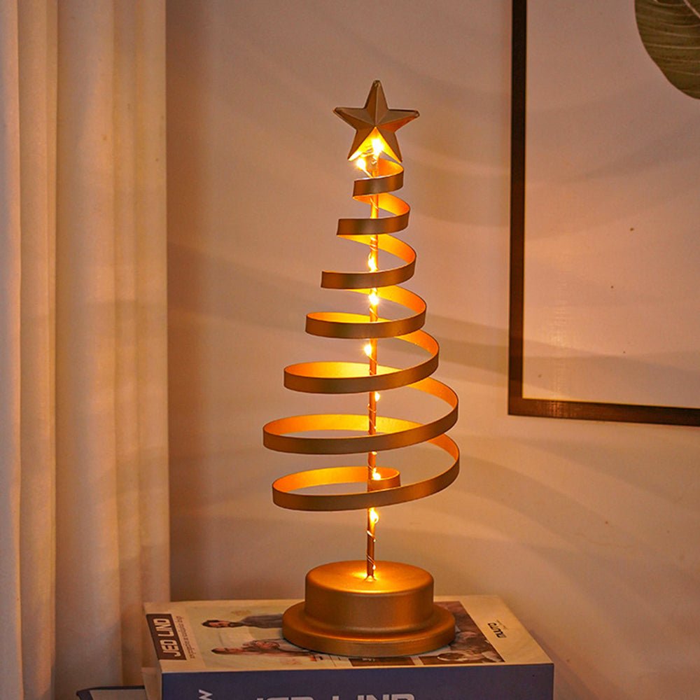 BowLift | LED Christmas Tree with Spiral Design and Star Accent (33 cm)