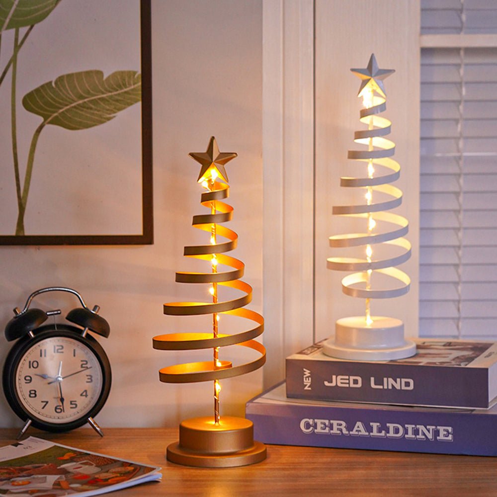 BowLift | LED Christmas Tree with Spiral Design and Star Accent (33 cm)
