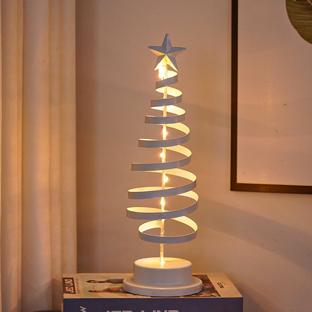BowLift | LED Christmas Tree with Spiral Design and Star Accent (33 cm)