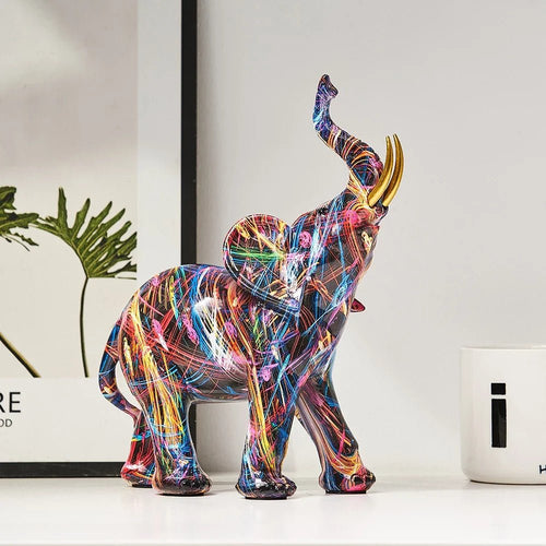 BowLift | Lively graffiti elephant figure for artistic home decoration