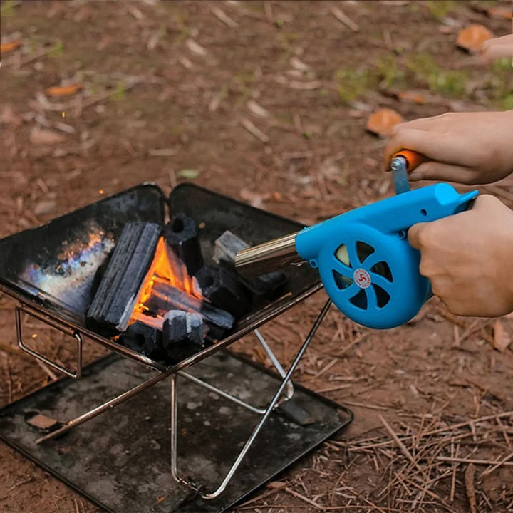 BowLift | Portable hand crank barbecue fan for easy outdoor firing up