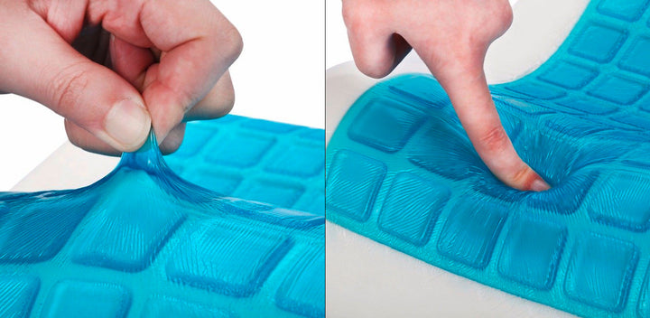 SNAPNAP Gel foam pillow with head recess + cooling gel pads, 50 x 30 cm, height 10 cm, ergonomic and hypoallergenic | Bowlift