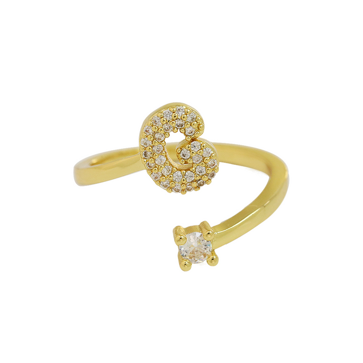 BowLift | Dainty Bubble Diamond Wrap Initial Ring