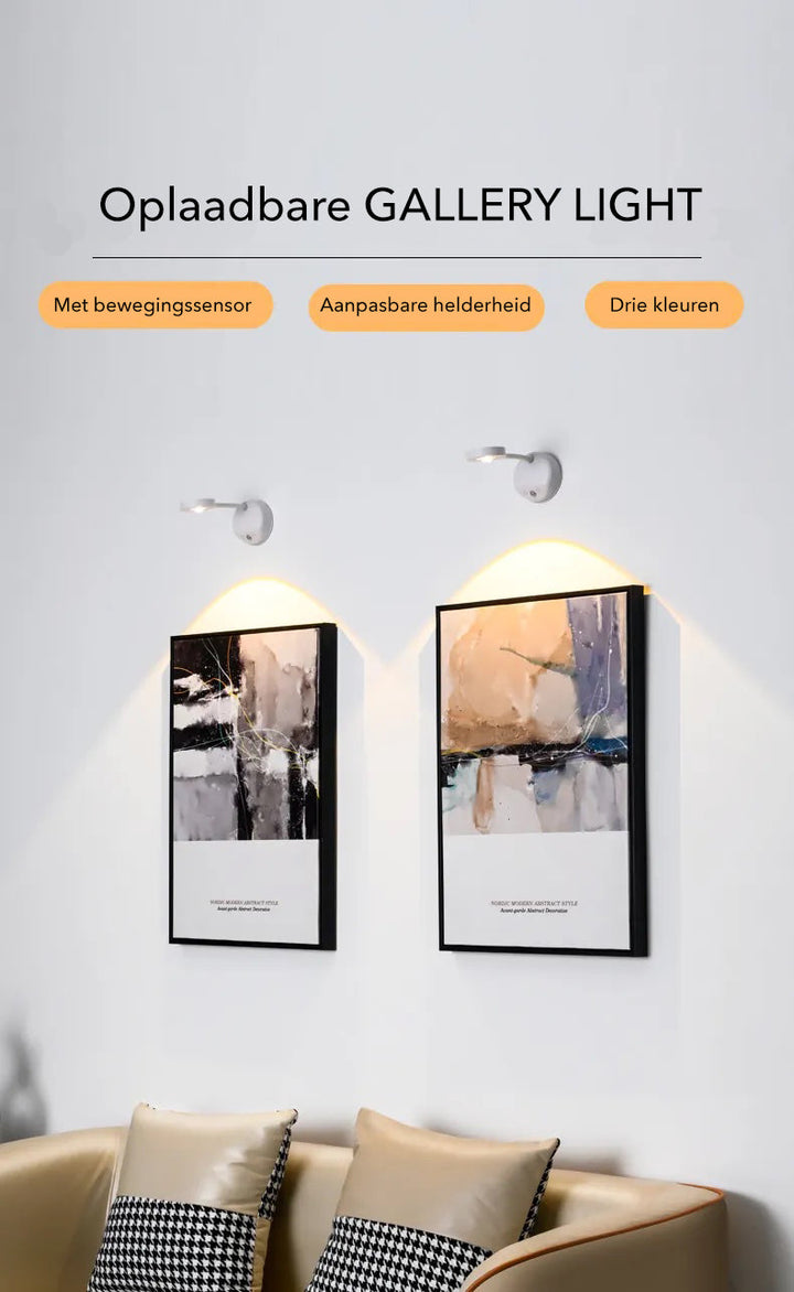 BowLift | Gallery Light - Stylish wireless rechargeable wall lamp