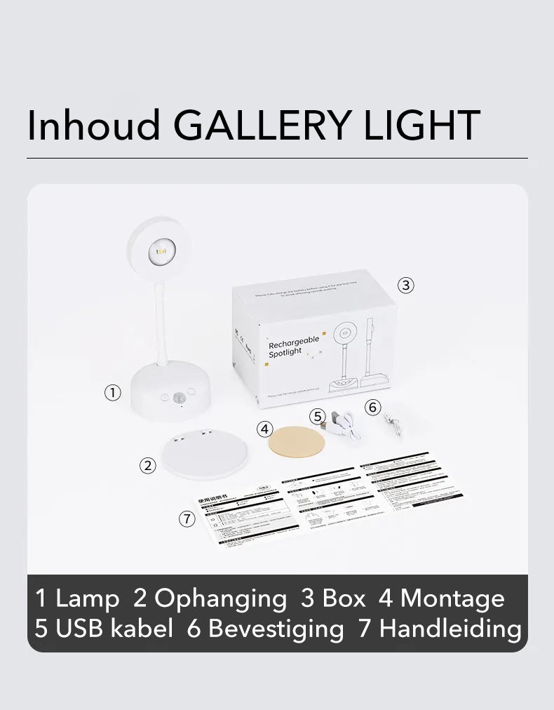 BowLift | Gallery Light - Stylish wireless rechargeable wall lamp