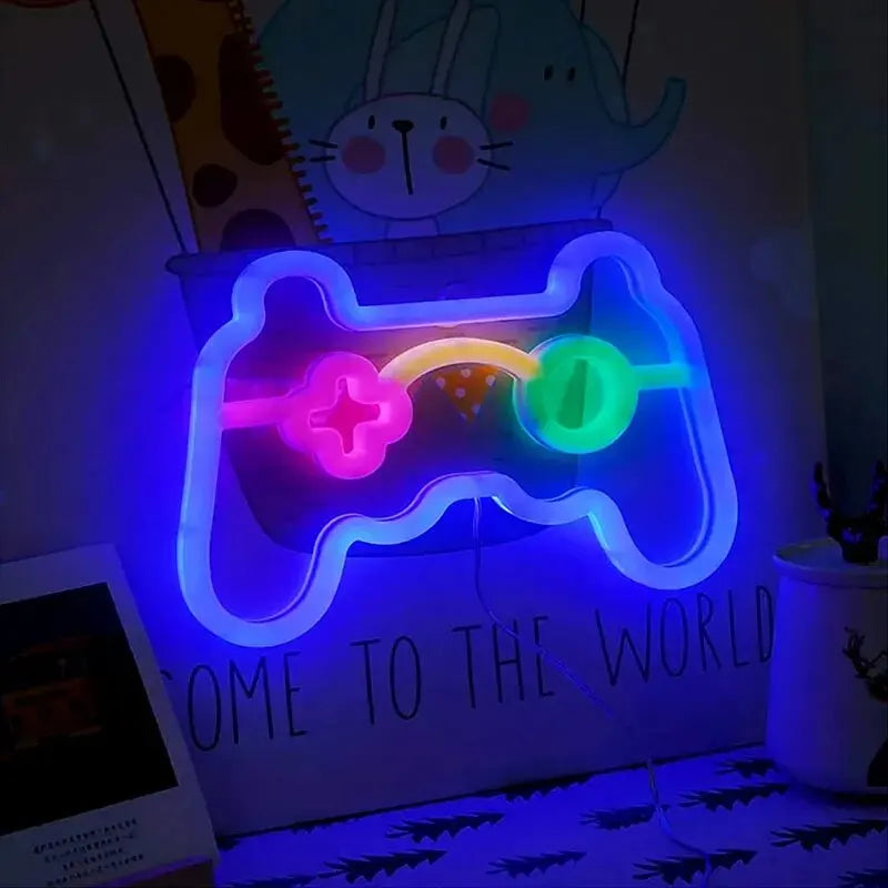Illuminated Gaming Controller LED Sign – Neon Wall Decor for Gamer Room, Retro Console Emblem | Bowlift