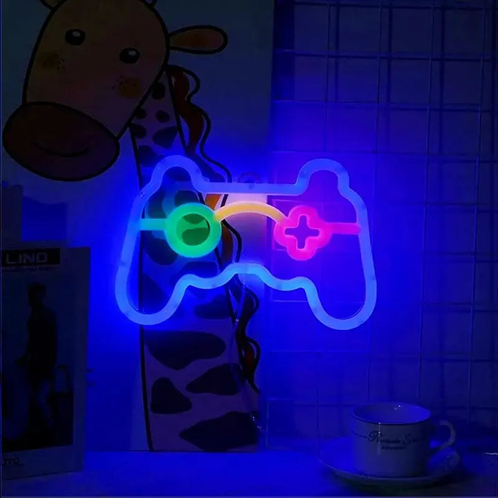 Illuminated Gaming Controller LED Sign – Neon Wall Decor for Gamer Room, Retro Console Emblem | Bowlift