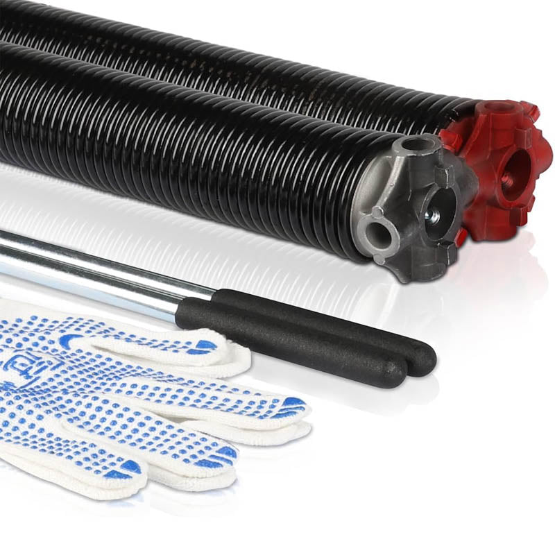 BowLift | Heavy-Duty Garage Door Springs & Wires 0.207” x 2” x 24” (Pair) 18000 Cycles with Gloves for Replacement