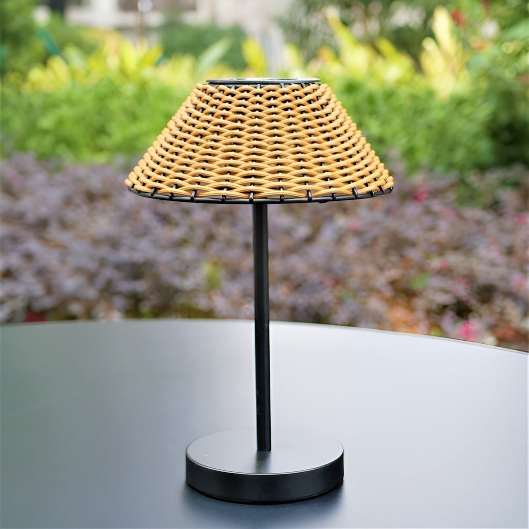 BowLift | Elegant GardenWoven Solar Table Lamp - Weather Resistant & Energy Efficient