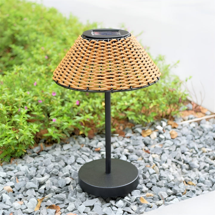 BowLift | Elegant GardenWoven Solar Table Lamp - Weather Resistant & Energy Efficient