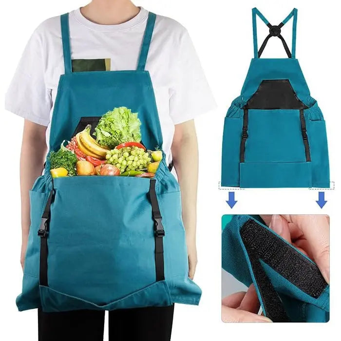 BowLift | Gardening apron with cross straps – Large emptying pocket & breast pocket